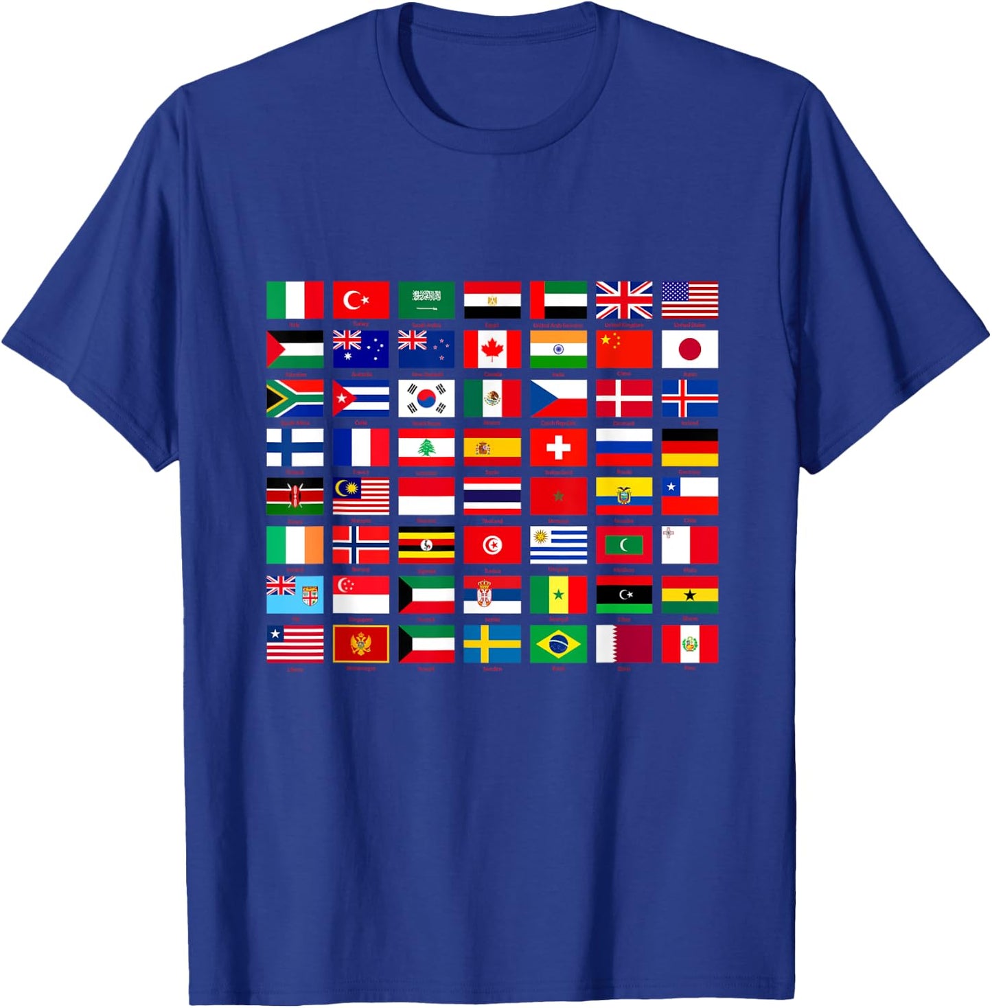 Flags of the Countries of the World Graphic Cool Designs T-Shirt - T-Shirt | Royal
