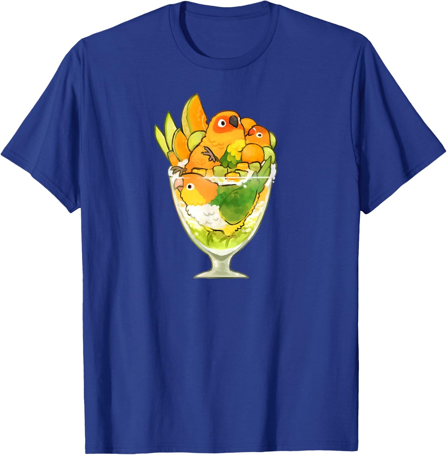 Bird Parfait (Orange) Sun Conure Caique Lovebird T-Shirt - T-Shirt | Royal
