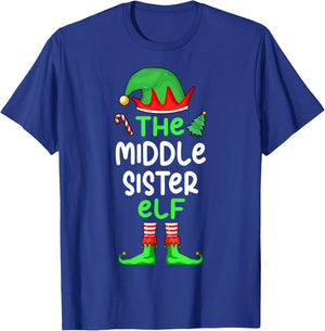 I'm The Middle Sister Elf Christmas Family Matching Pajama T-Shirt - T-Shirt | Royal