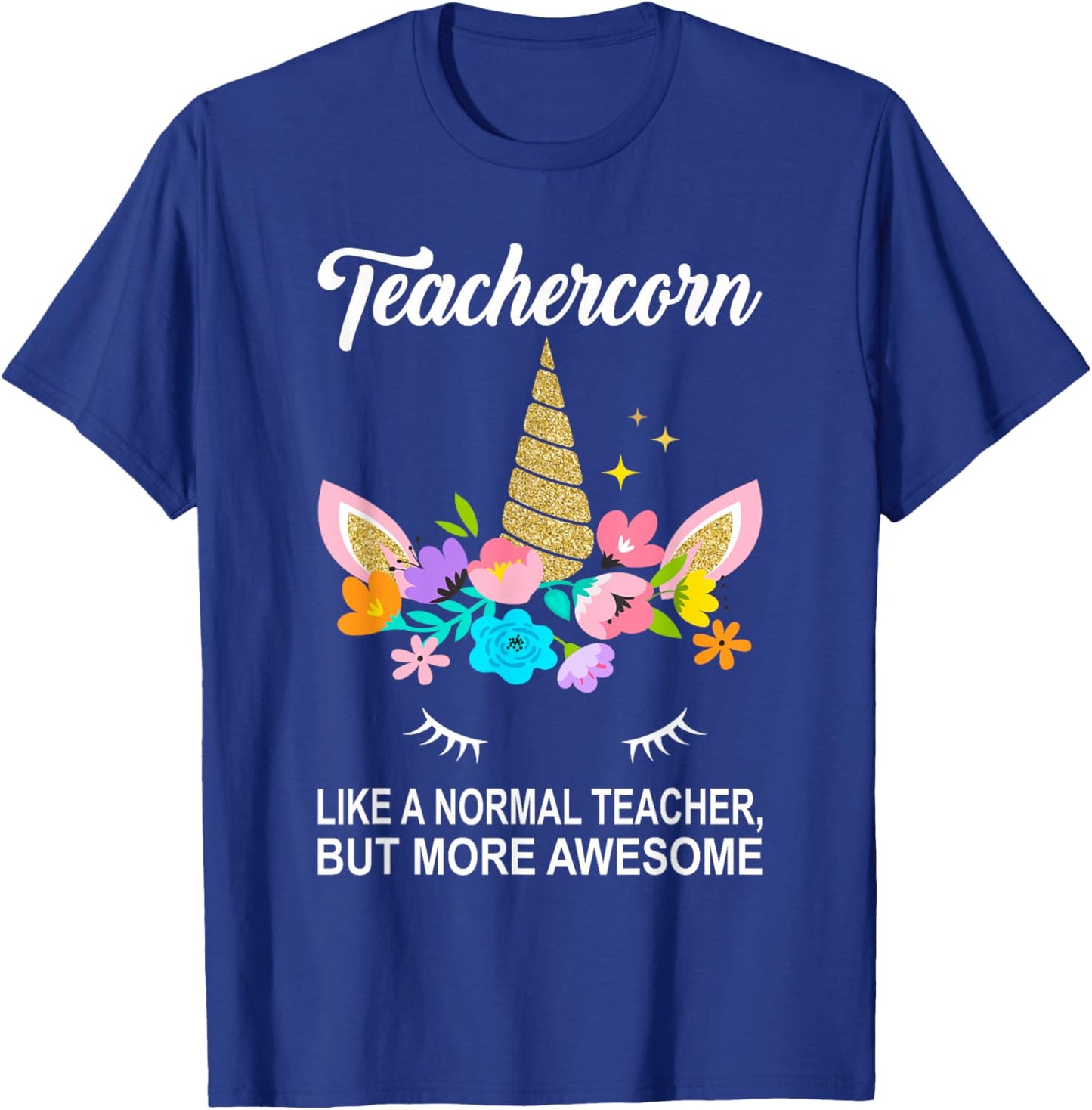 "Teachercorn" Cute Teacher T-Shirt - T-Shirt | Royal