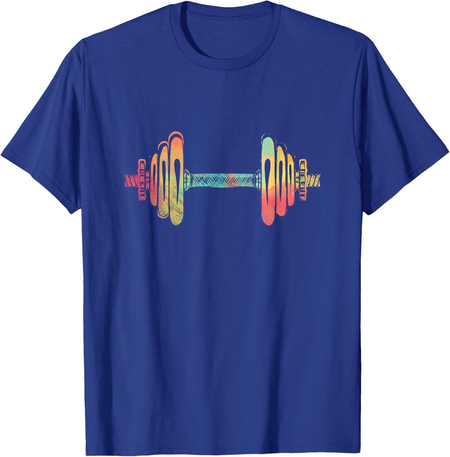 Workout Powerlifting Gifts Women Colorful Dumbbell T-Shirt - T-Shirt | Royal