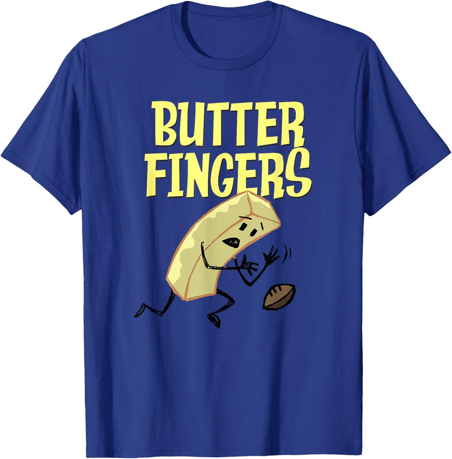 Trendy Graphic Butter Fingers Slippery Football T-Shirt - T-Shirt | Royal