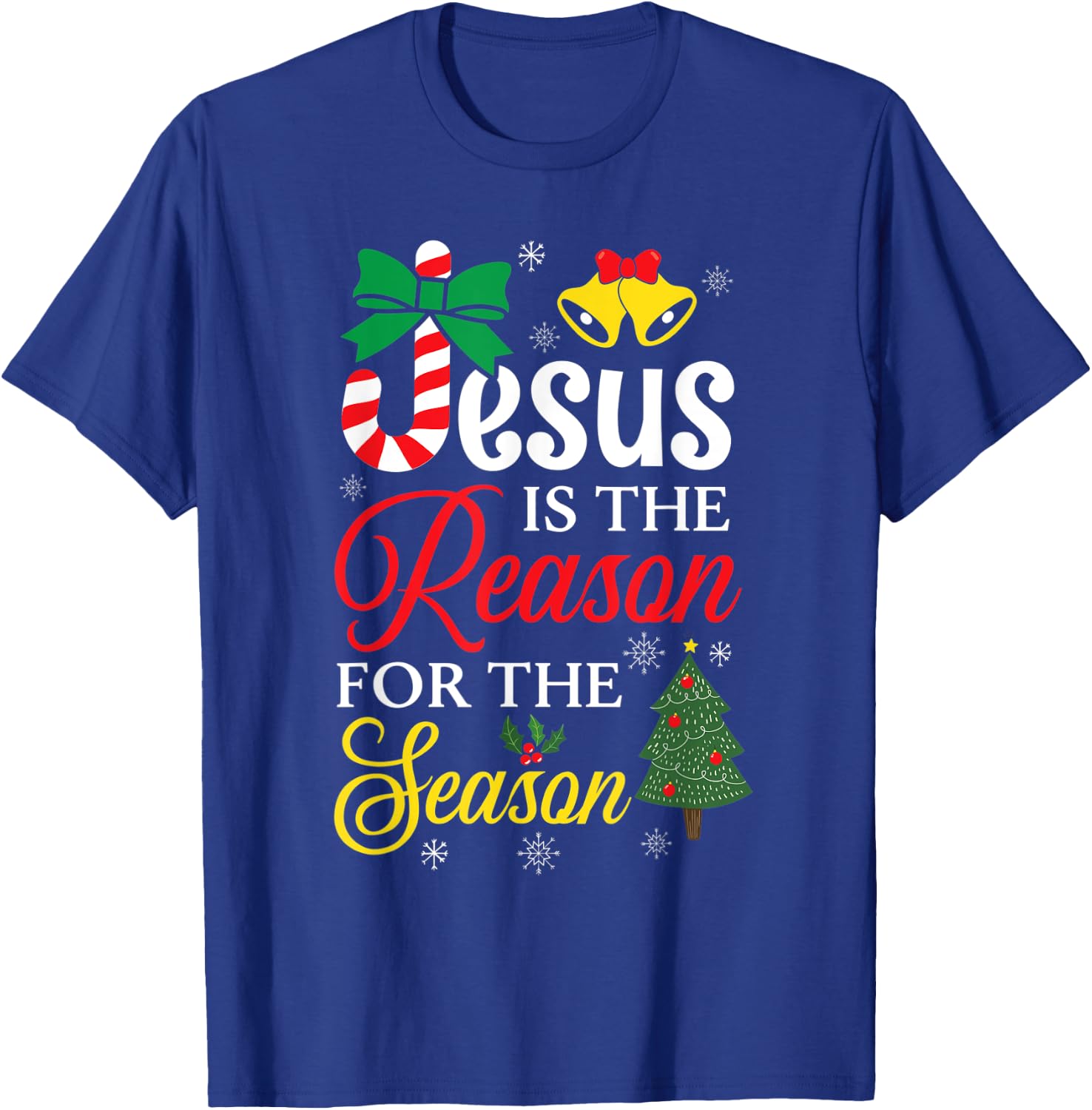 Jesus Is The Reason For The Season Christian Christmas Fan T-Shirt - T-Shirt | Royal