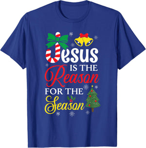 Jesus Is The Reason For The Season Christian Christmas Fan T-Shirt - T-Shirt | Royal