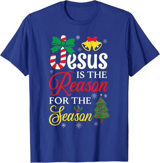 Jesus Is The Reason For The Season Christian Christmas Fan T-Shirt - T-Shirt | Royal