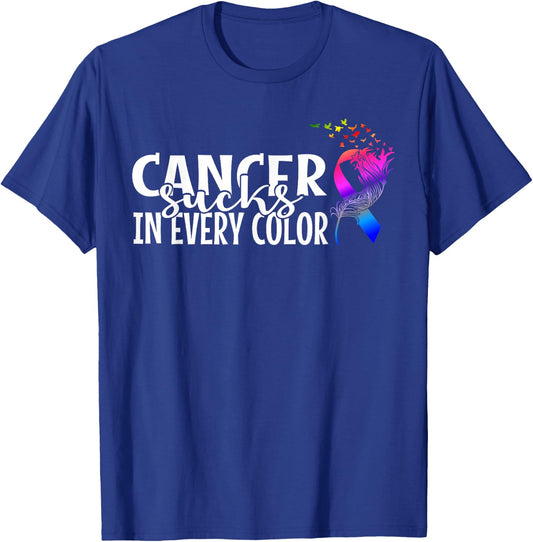Cancer Sucks in Any Colour Cancer Warrior T-Shirt - T-Shirt | Royal