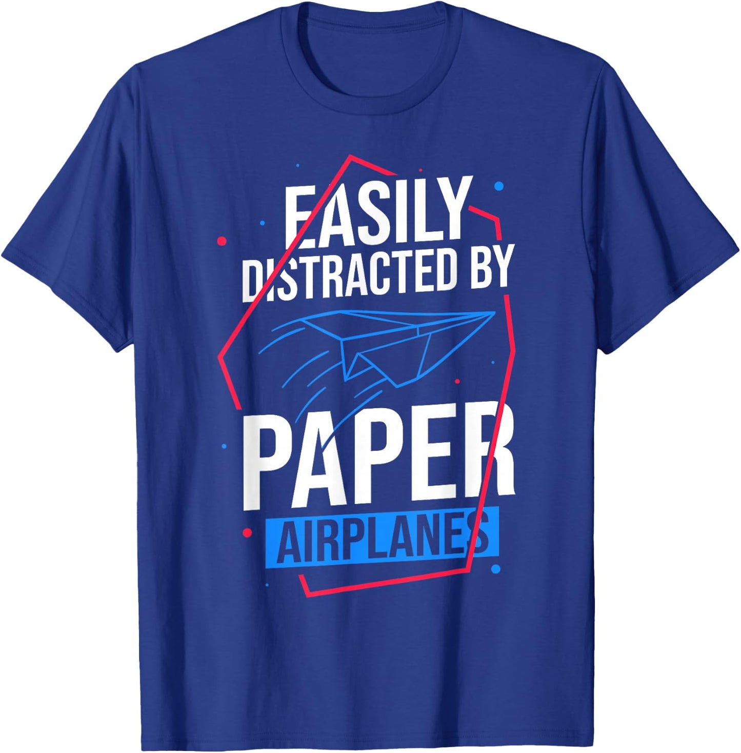 Paper Plane Folded Airplane Folding Glider Origami Flying T-Shirt - T-Shirt | Royal