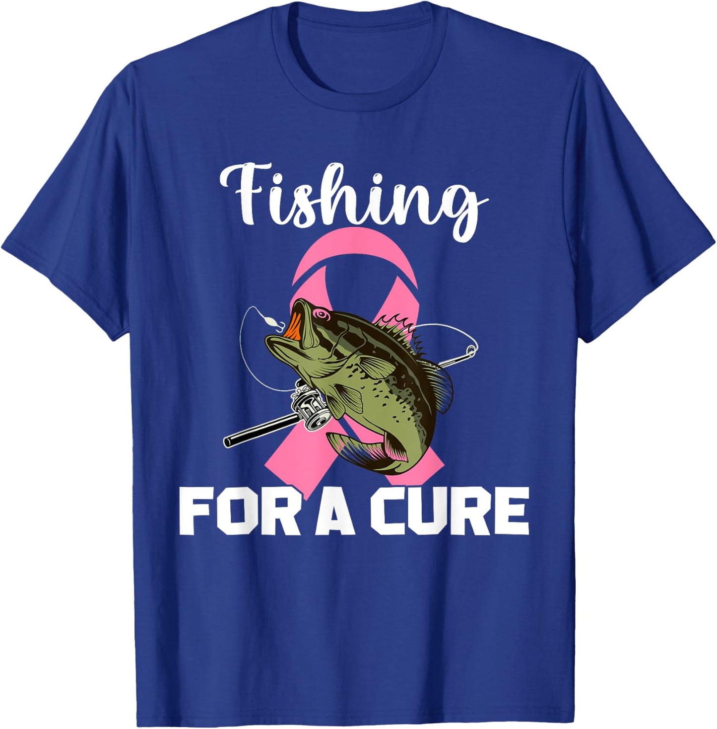 Fishing For A Cure Breast Cancer Awareness Fisher Warrior T-Shirt - T-Shirt | Royal