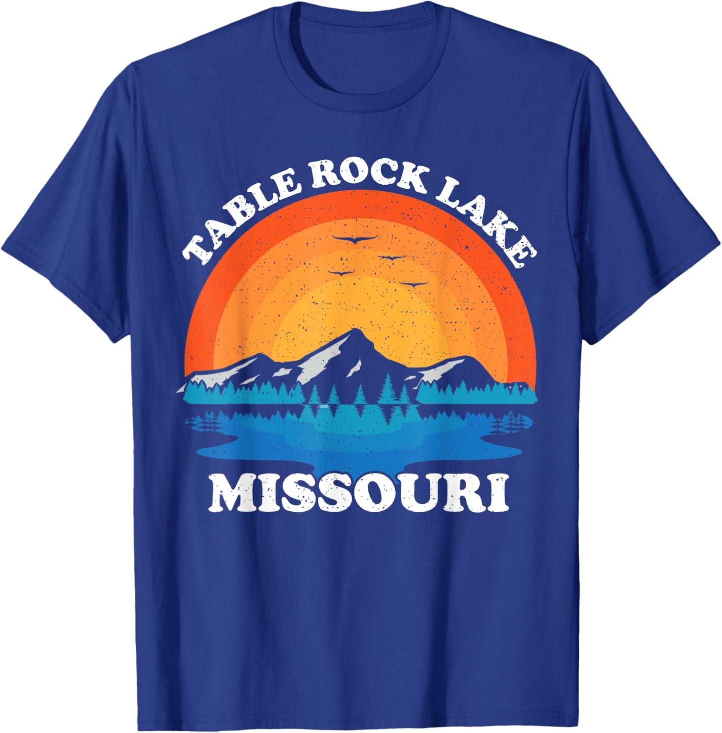 Summer Vacation Retro Sunset Missouri Table Rock Lake Men Women Girls Kids T-Shirt - T-Shirt | Royal