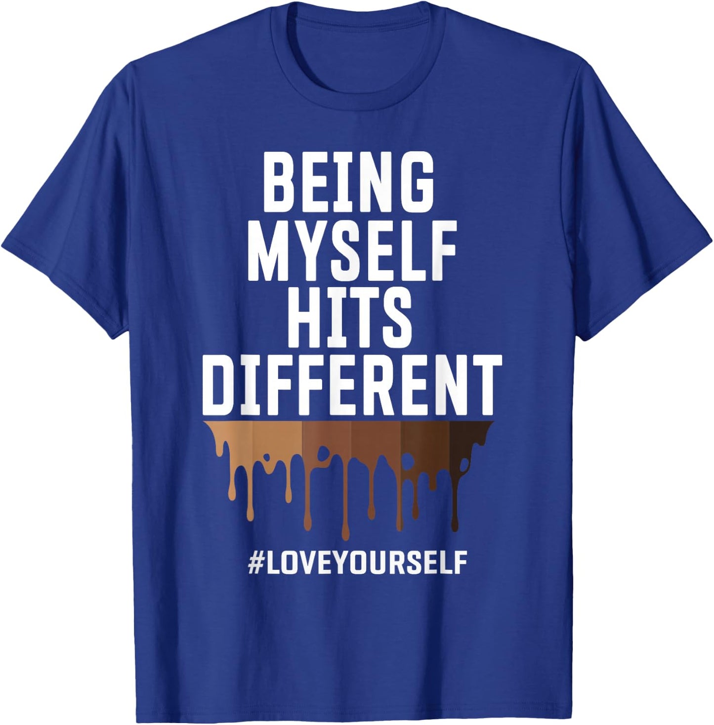 Hits Different Positive Affirmation Quotes Melanin Goddess T-Shirt - T-Shirt | Royal