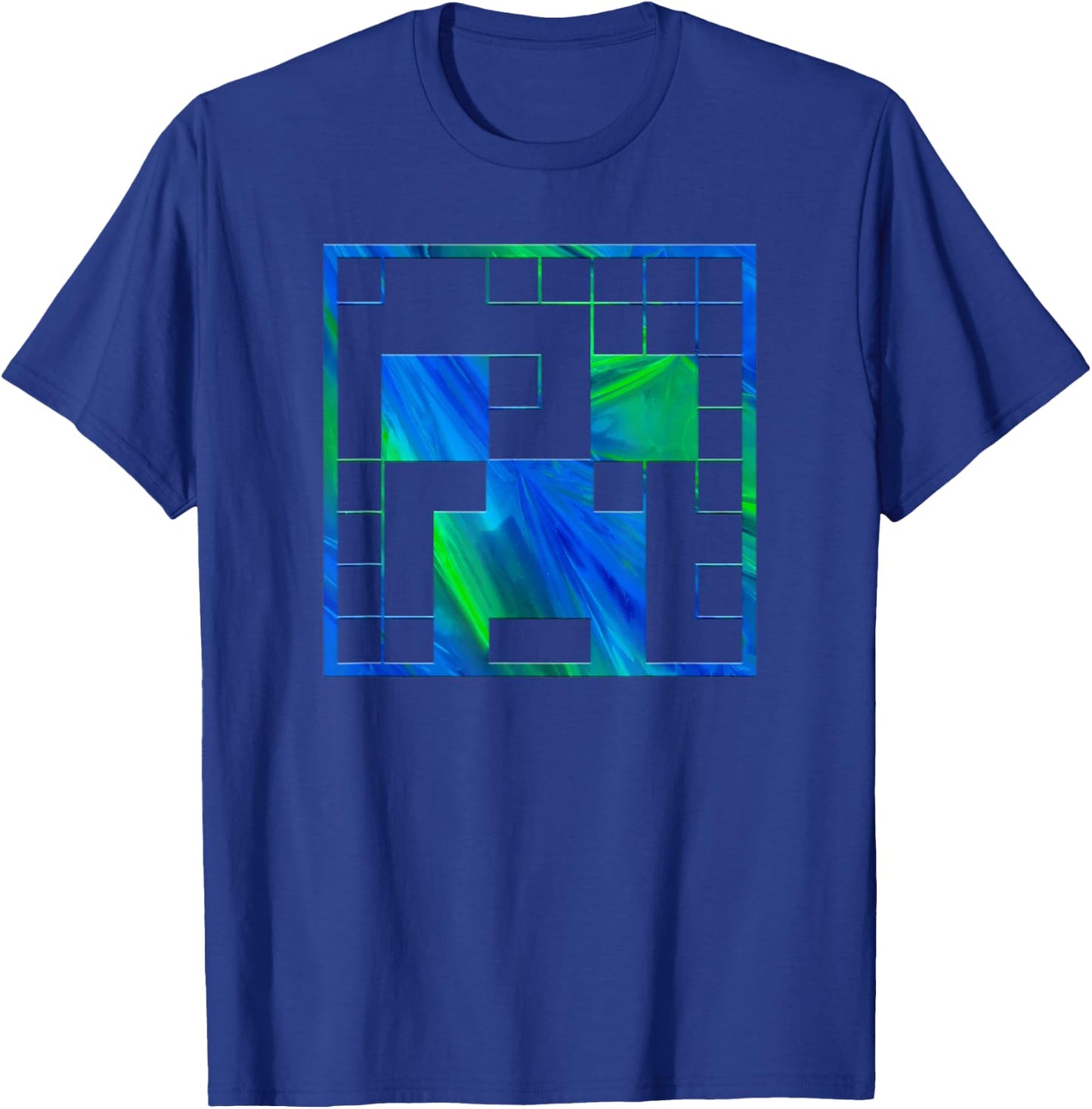 Minecraft Creeper Tie Dye Big Face T-Shirt - T-Shirt | Royal