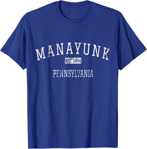 Manayunk Pennsylvania PA Vintage T-Shirt - T-Shirt | Royal