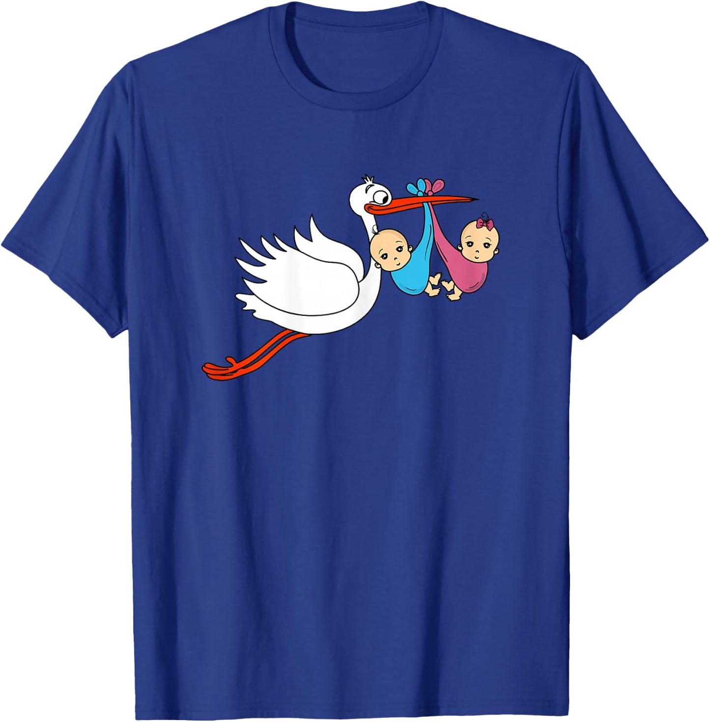 Pregnant Funny Mother Baby Twins Boy Girl T-Shirt - T-Shirt | Royal