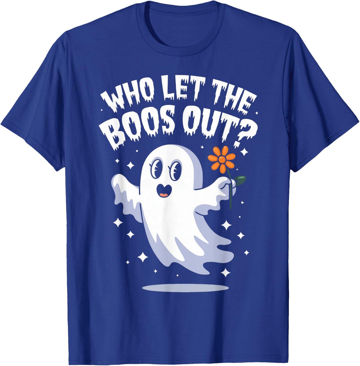 Funny Halloween Spooky Season Cute Pun Who Let The Boos Out T-Shirt - T-Shirt | Royal