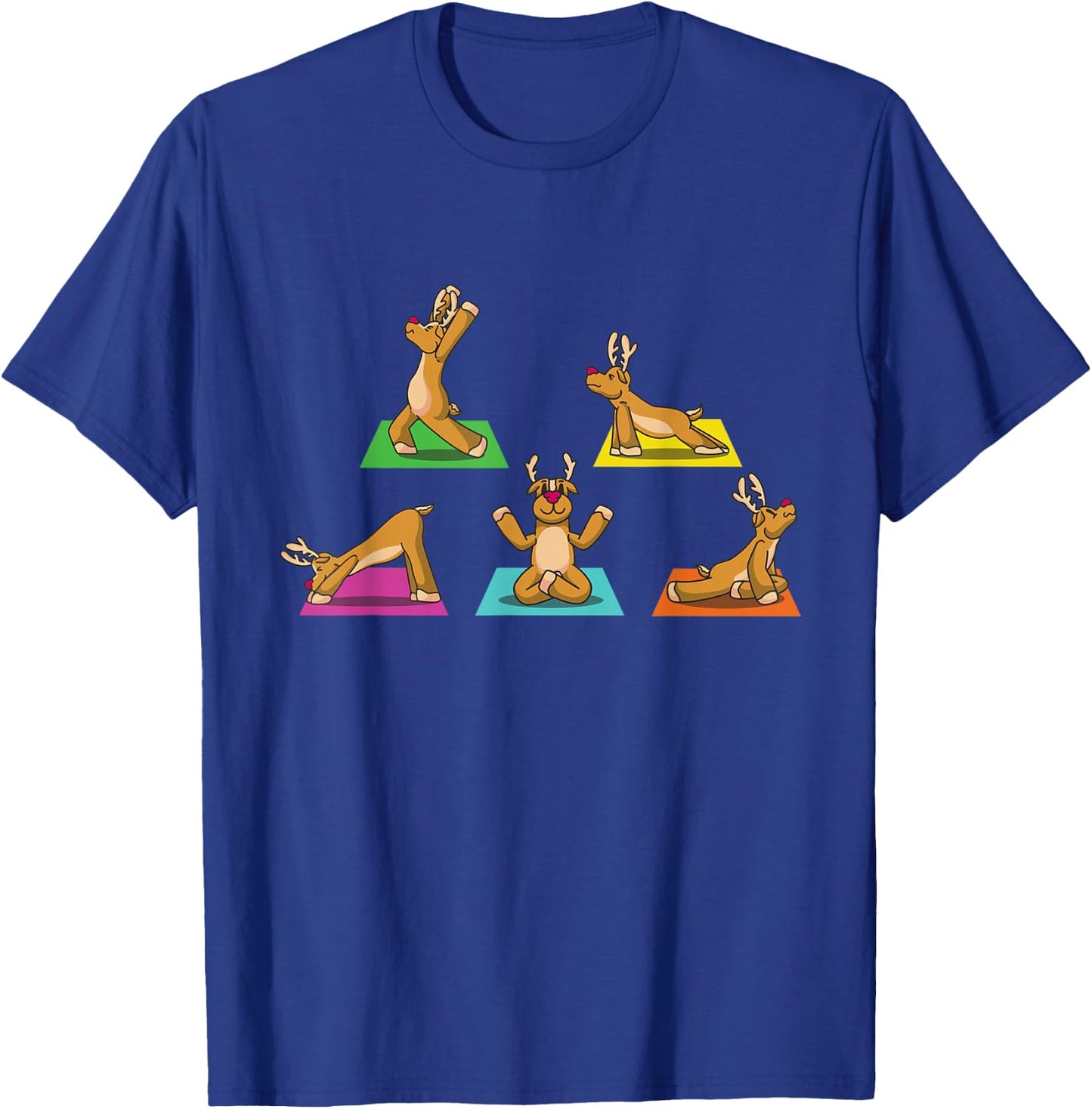 Reindeer Yoga Outfit Ladies Meditation Santa Claus Christmas T-Shirt - T-Shirt | Royal