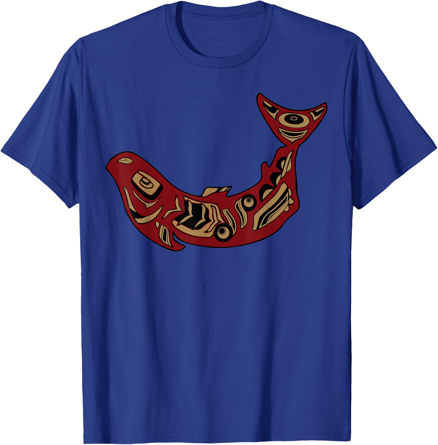 Native American Indian Salmon Fish Totem Pacific Northwest T-Shirt - T-Shirt | Royal