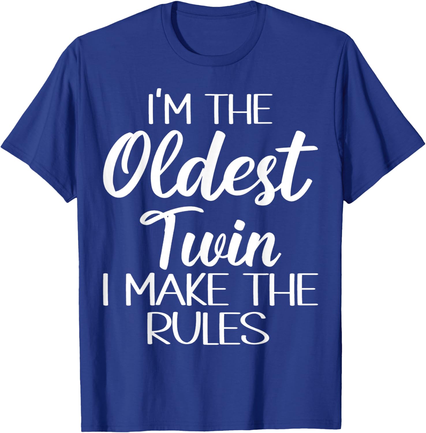 Oldest Twin Shirt Birthday Sibling Funny Twins Matching T-Shirt - T-Shirt | Royal