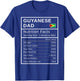 Guyanese Dad, Nutrition Facts Shirt Fathers Day Hero Gift T-Shirt - T-Shirt | Royal