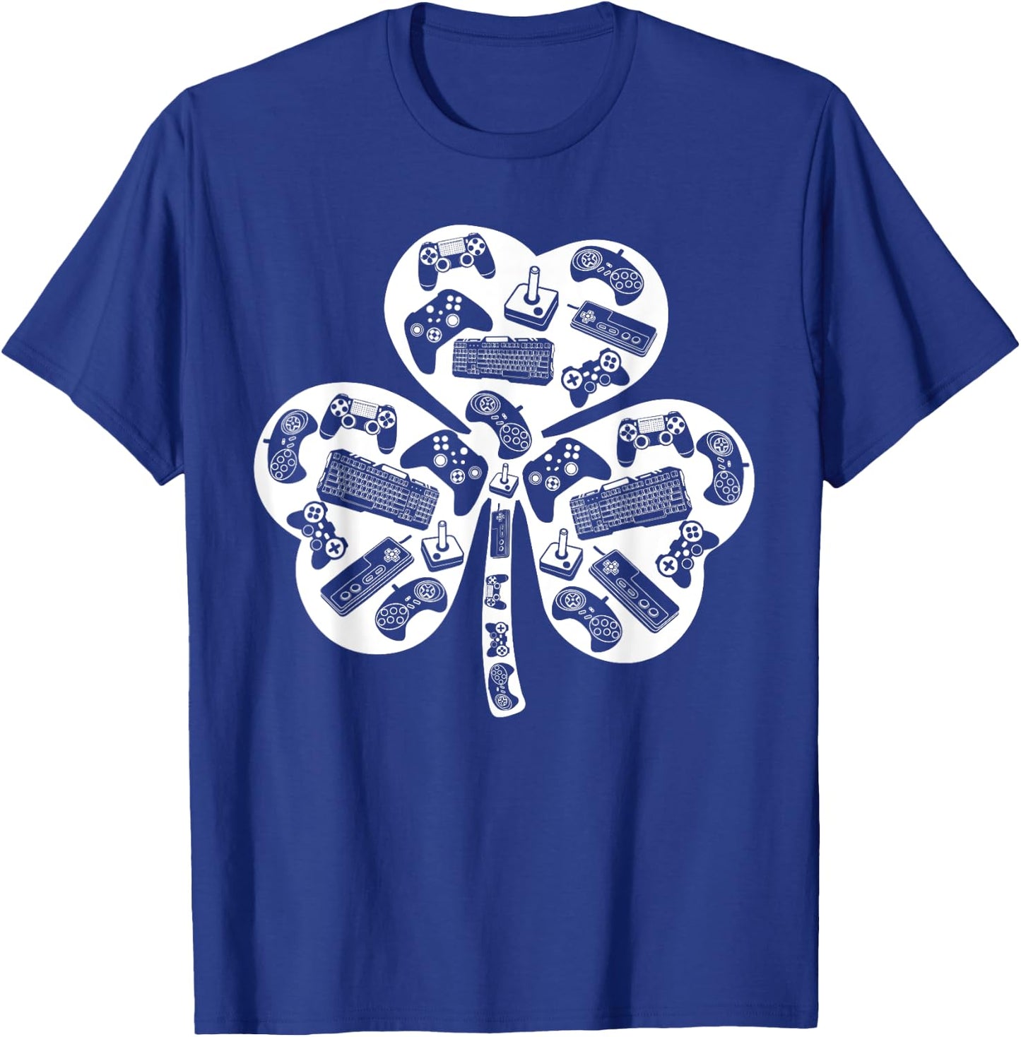 Boys Gamer Gift Game Shamrock St Patricks Day Irish Men Kids T-Shirt - T-Shirt | Royal