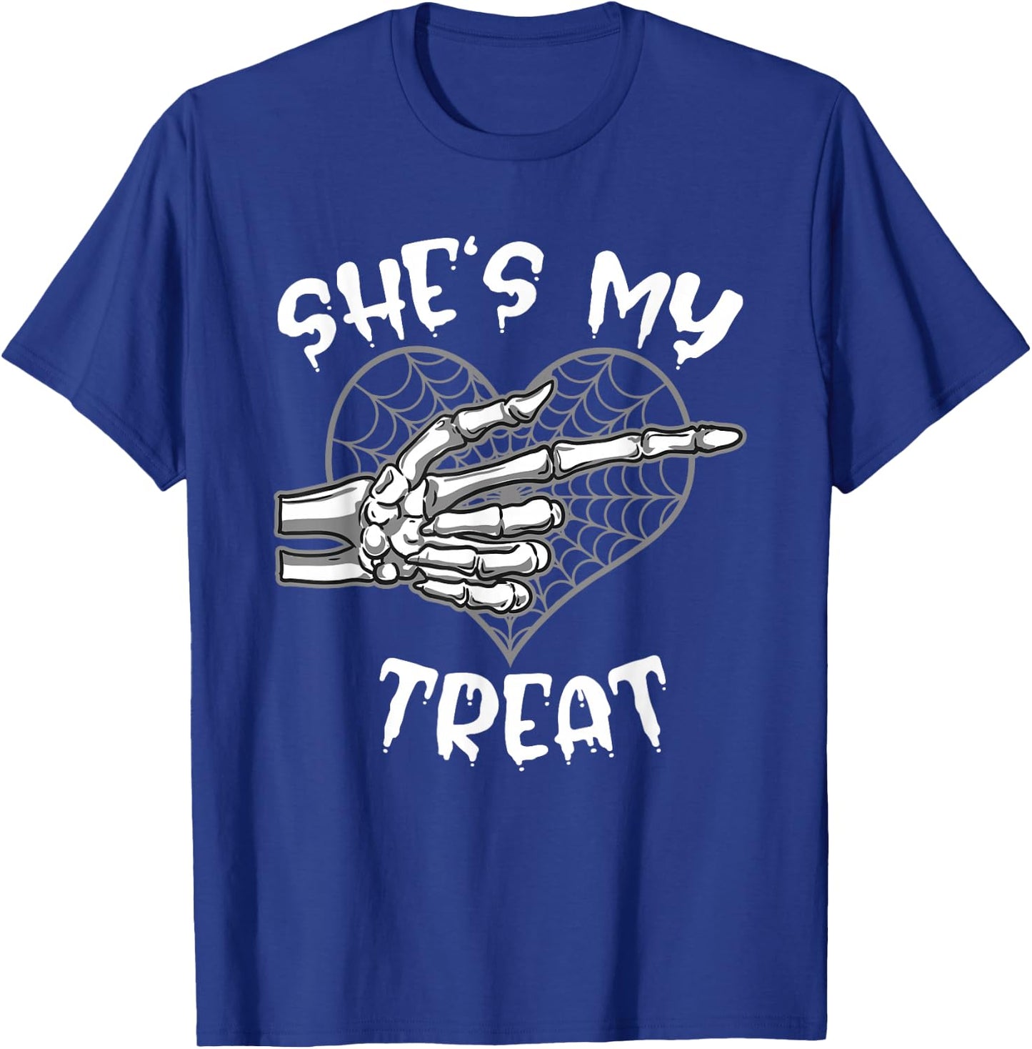She's My Treat Funny Halloween Matching Couple Boyfriend T-Shirt - T-Shirt | Royal