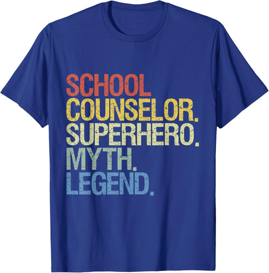 School counselor superhero myth legend T-Shirt - T-Shirt | Royal