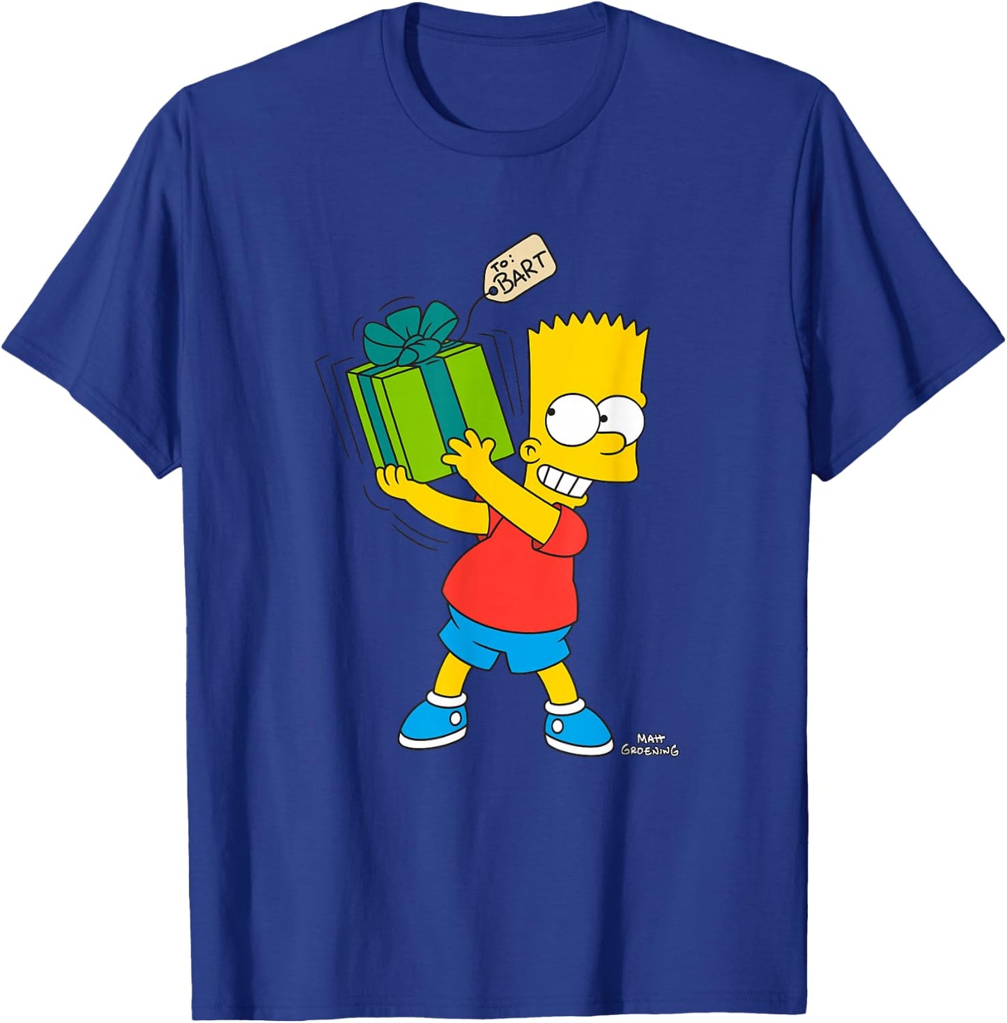 The Simpsons Bart Simpsons Present Time Holiday T-Shirt - T-Shirt | Royal