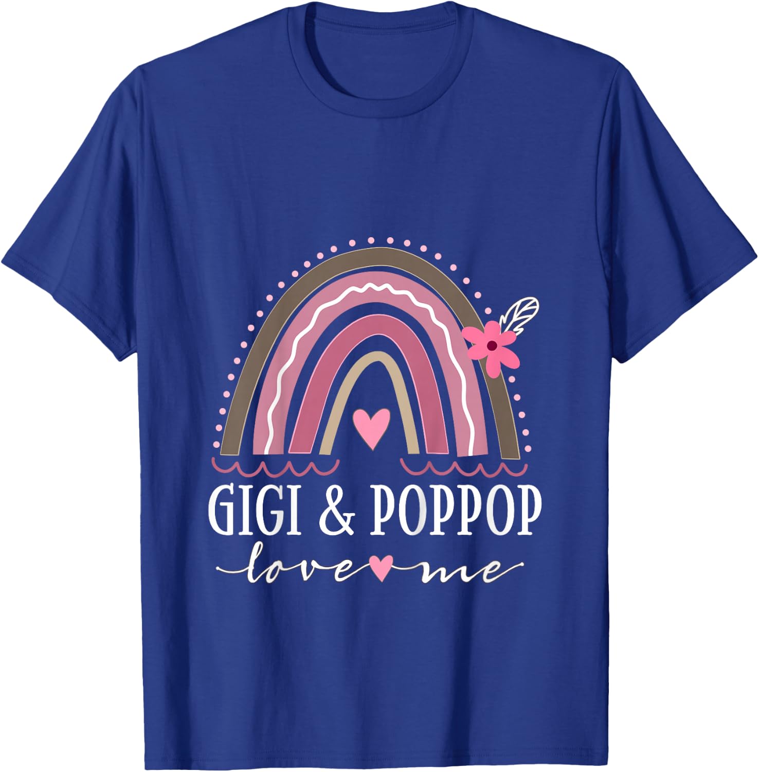 Kids Gigi and PopPop Love Me Girls Granddaughter Boho Rainbow T-Shirt - T-Shirt | Royal