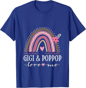 Kids Gigi and PopPop Love Me Girls Granddaughter Boho Rainbow T-Shirt - T-Shirt | Royal