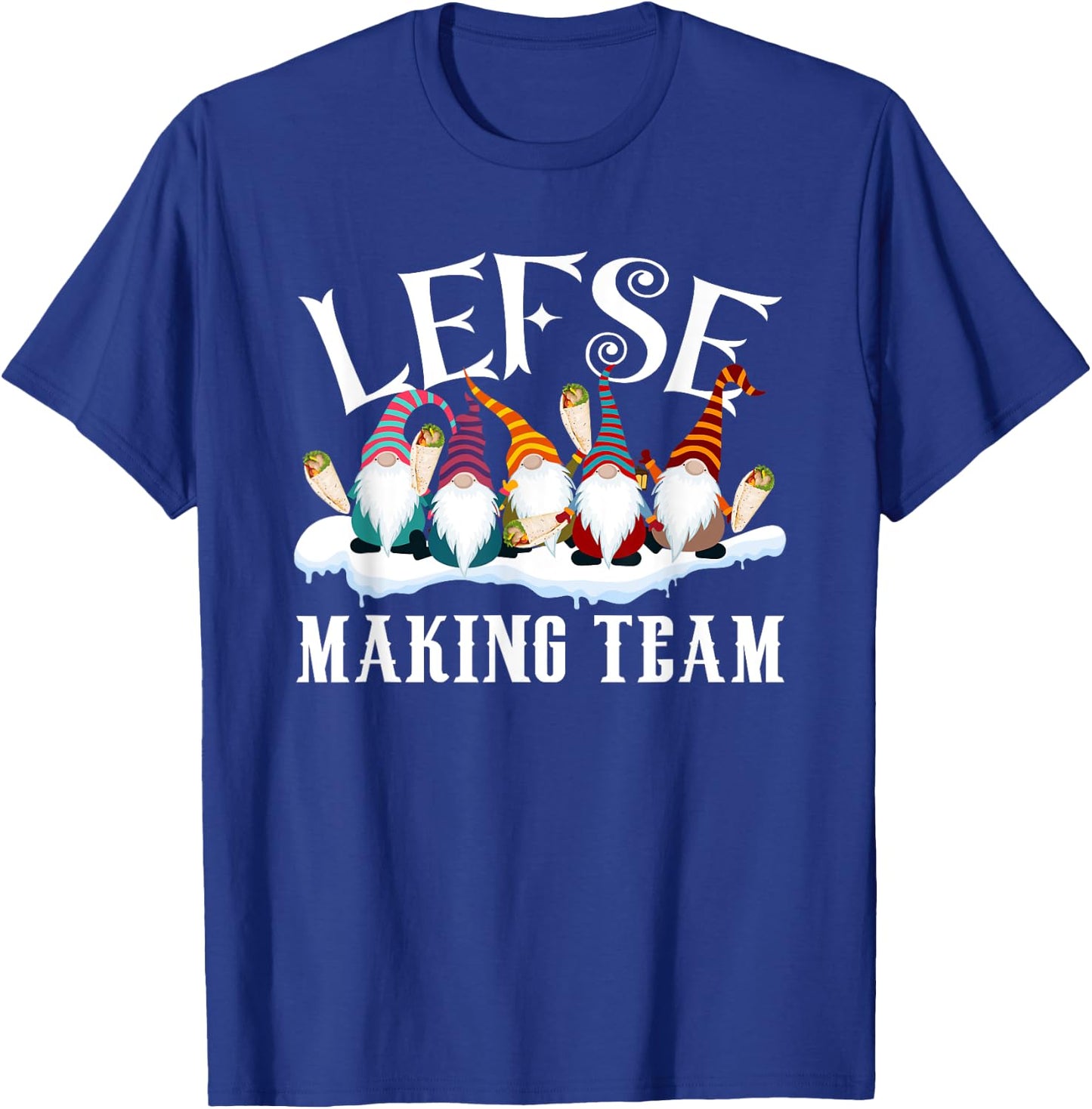 Gnome Nisse Tomte Christmas Xmas Lefse Making Team T-Shirt - T-Shirt | Royal