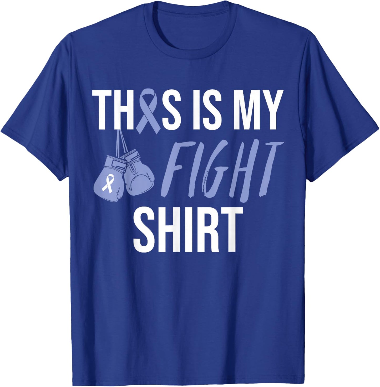 Esophageal Cancer Awareness Purple Periwinkle Ribbon T-Shirt - T-Shirt | Royal