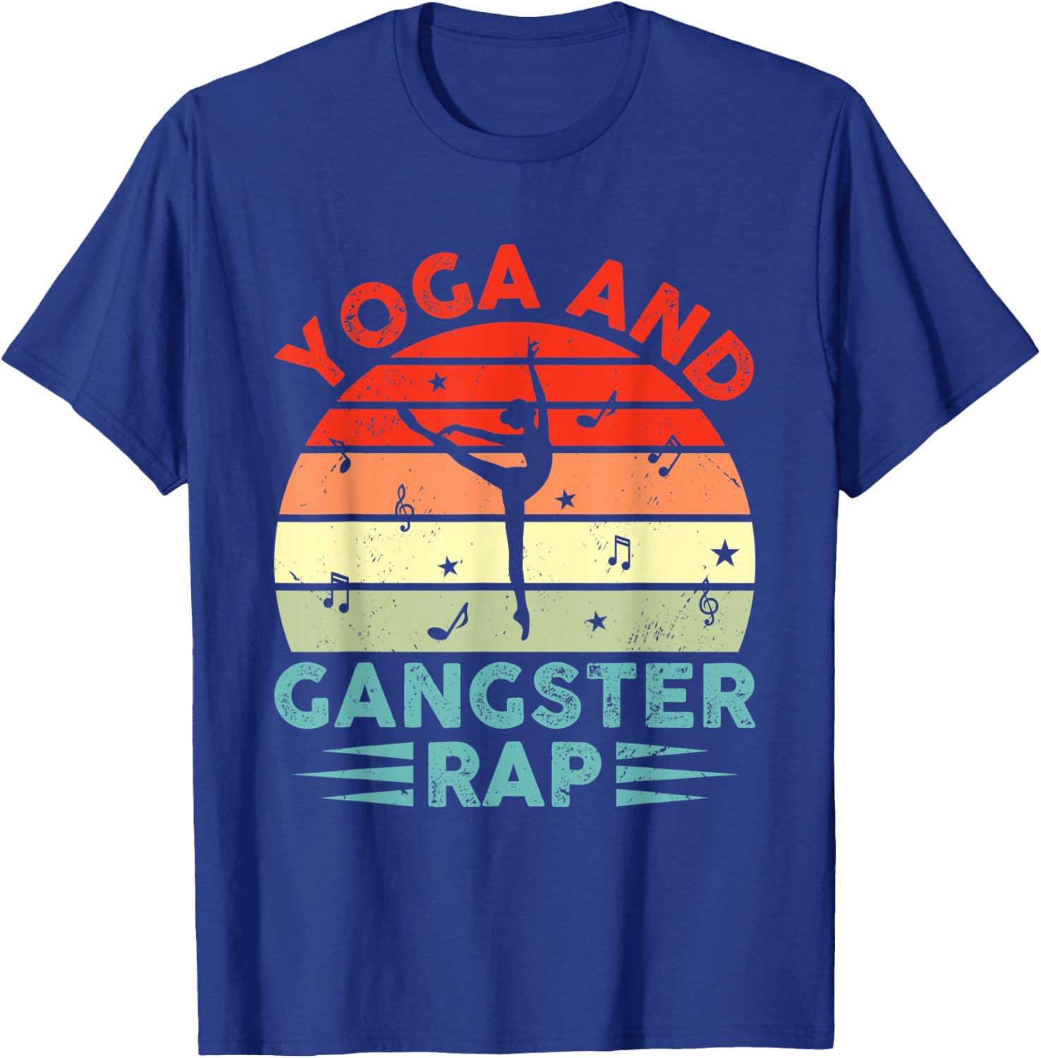 Yoga And Gangster Rap Funny Yoga Practitioner Rapping Fan T-Shirt - T-Shirt | Royal