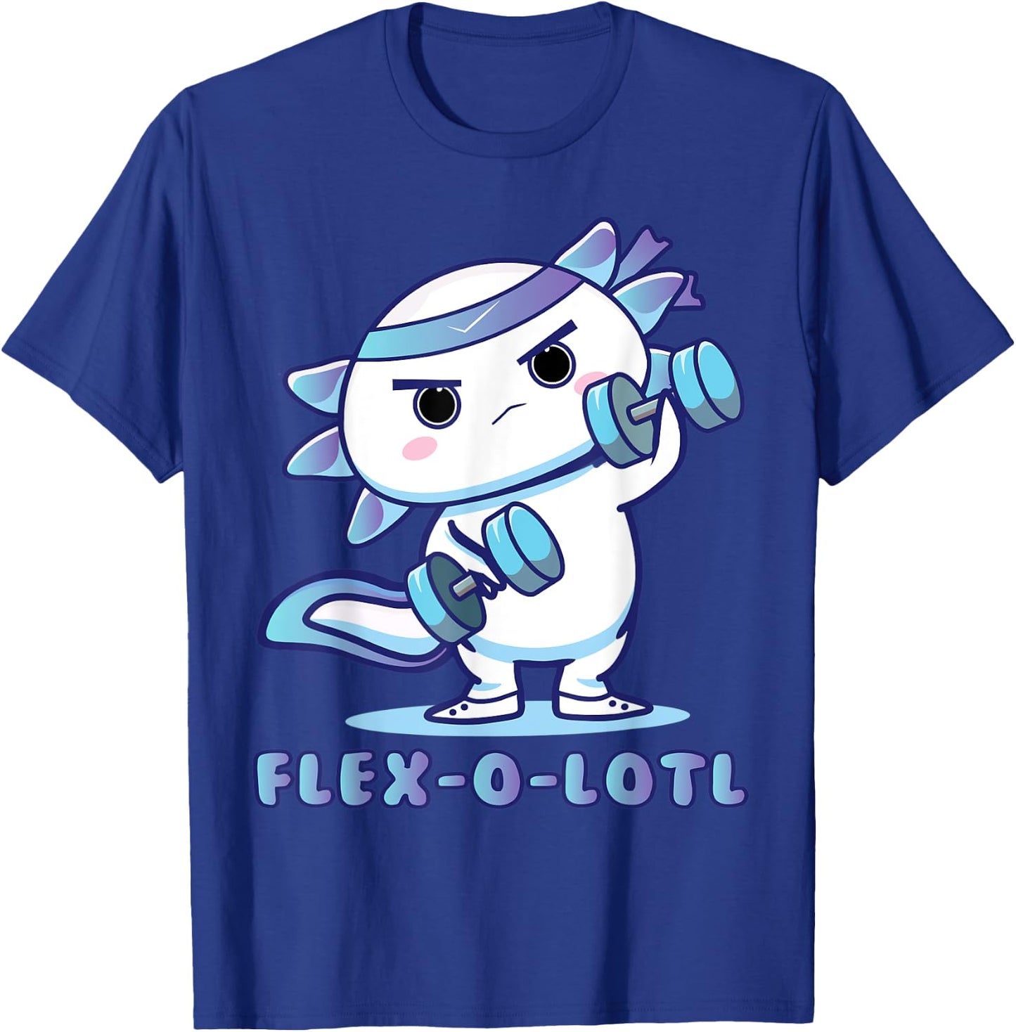 Flexolotl Axolotl Workout Mexican Salamander weightlifting T-Shirt - T-Shirt | Royal