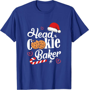 Head Cookie Baker Christmas T-Shirt - T-Shirt | Royal