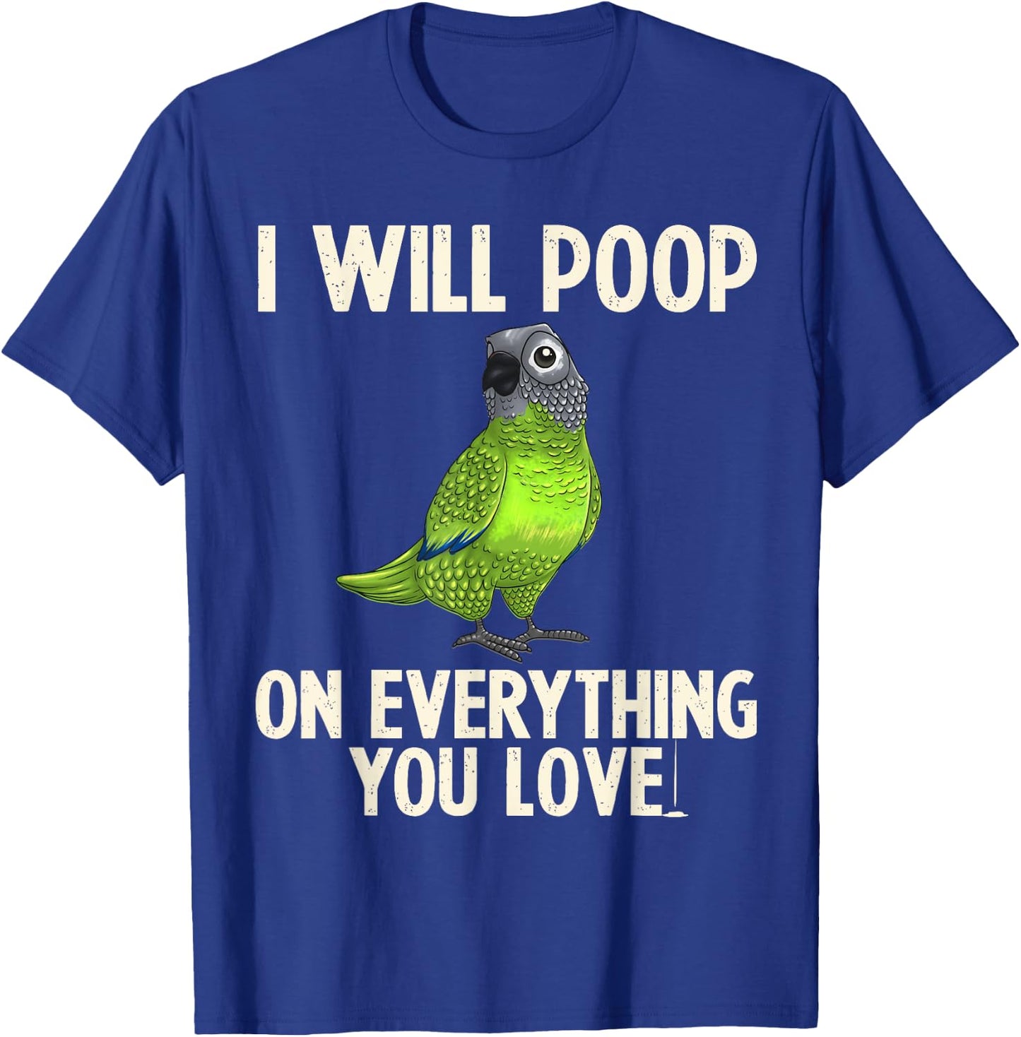 Funny Dusky Conure Design Parrot Lover Men Women Pet Bird T-Shirt - T-Shirt | Royal