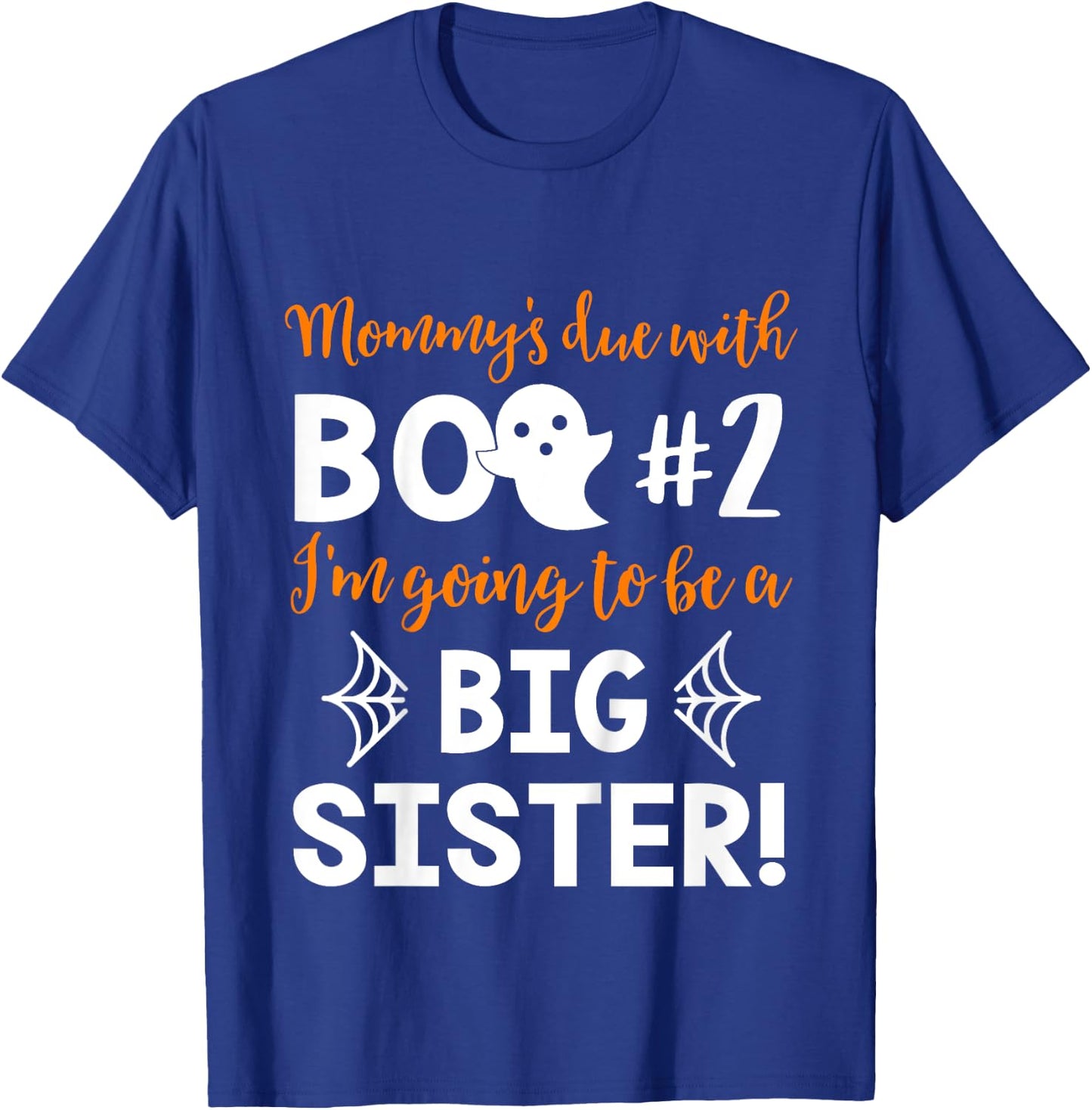 Kids Big Sister Halloween Pregnancy Announcement Shirt Boo #2 T-Shirt - T-Shirt | Royal