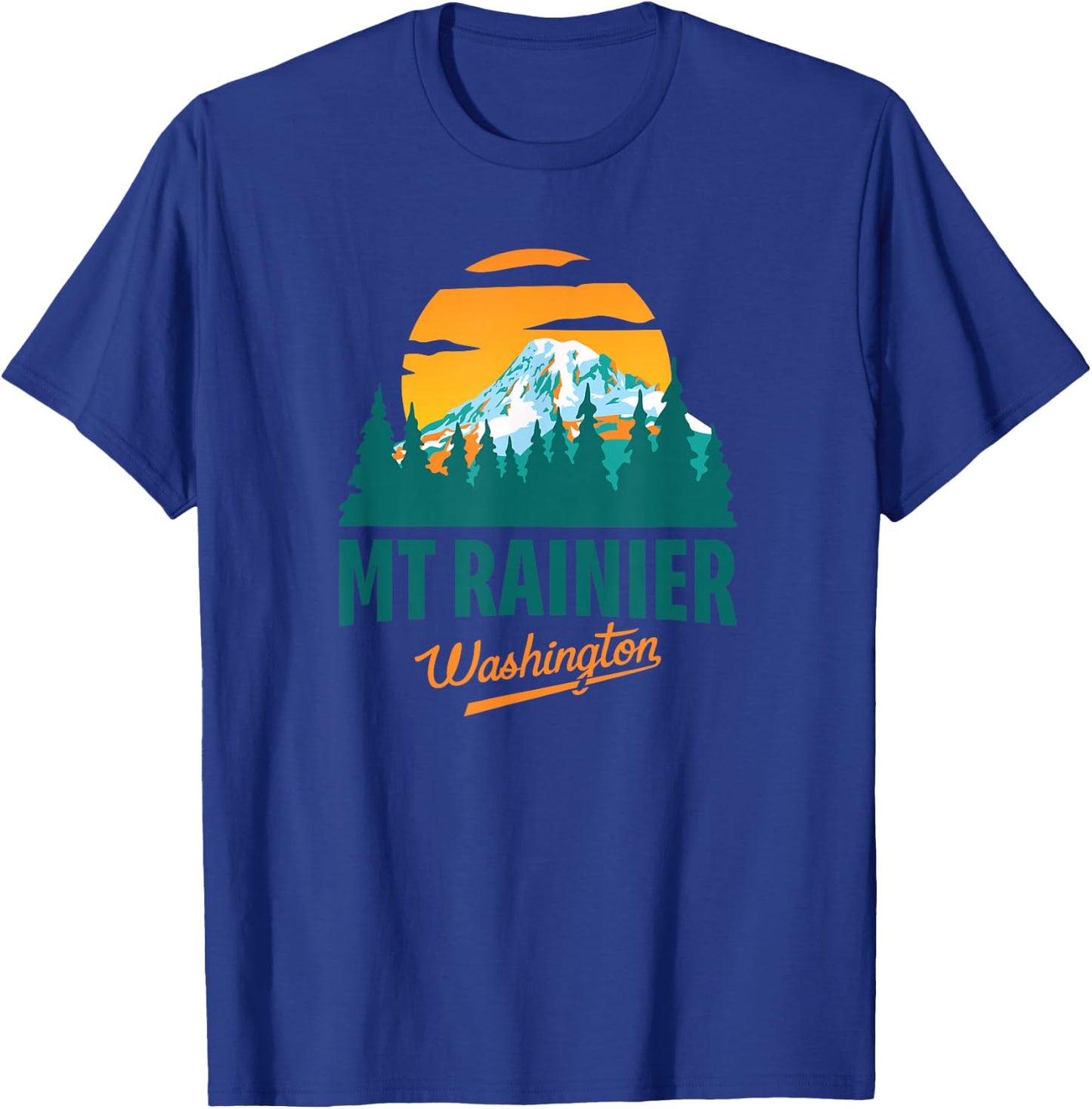 Washington Mt Rainier National Park Retro Vintage Design T-Shirt - T-Shirt | Royal