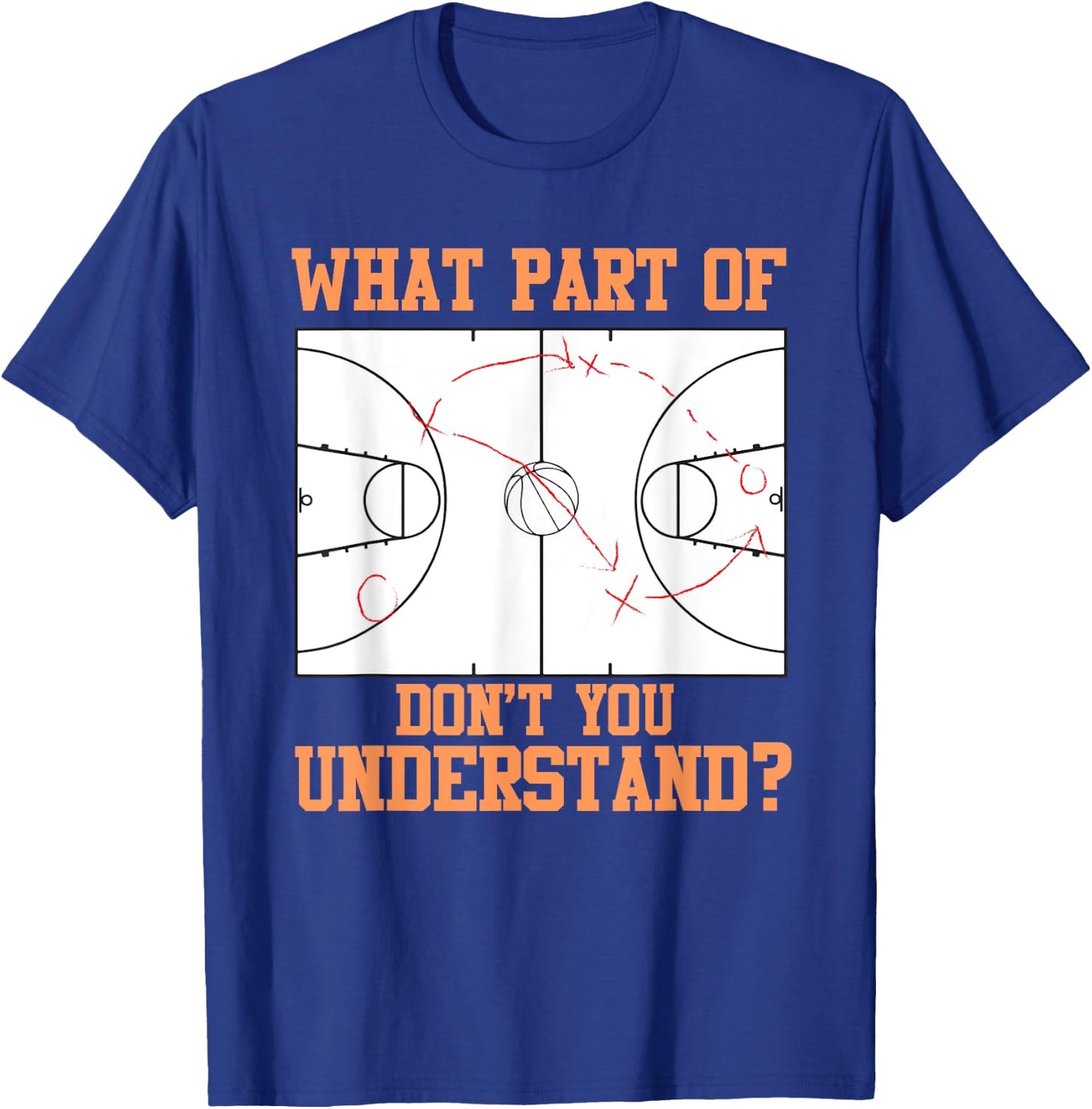 Funny Basketball Coach Design Men Women Ball Game Trainers T-Shirt - T-Shirt | Royal