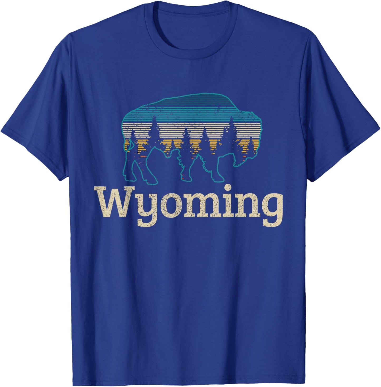 Wyoming Bison Vintage Souvenir T-Shirt - T-Shirt | Royal