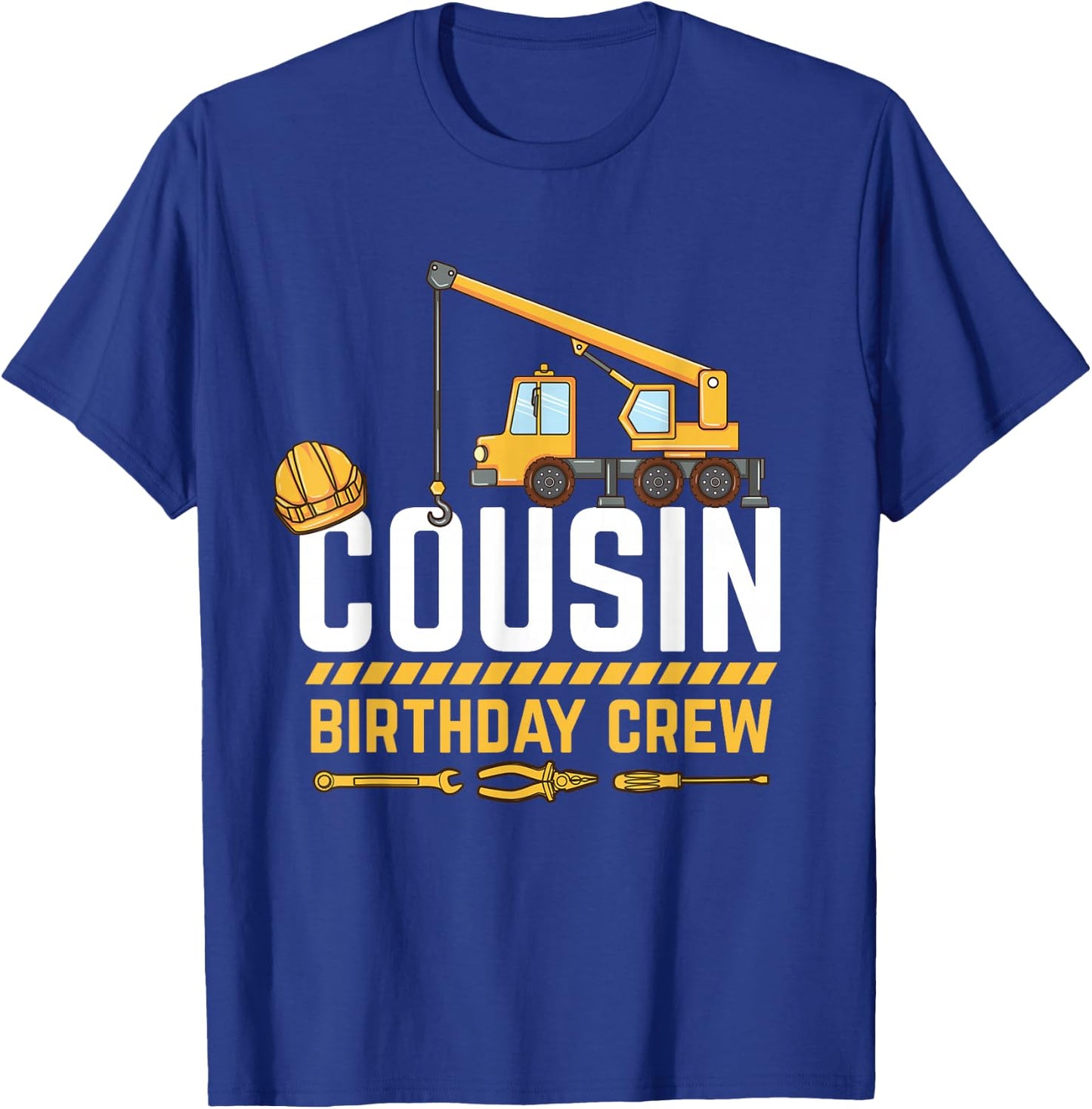 Cousin Birthday Crew Construction T-Shirt - T-Shirt | Royal