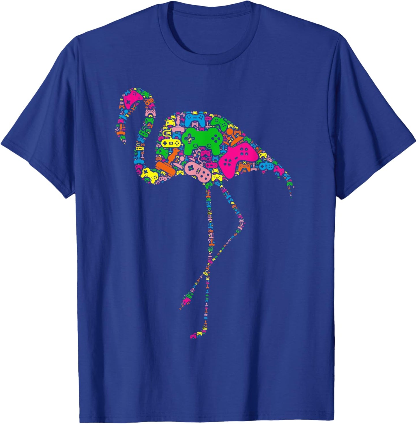 Funny Flamingo Controller for Boy & Girl Gamers - Video Game T-Shirt - T-Shirt | Royal