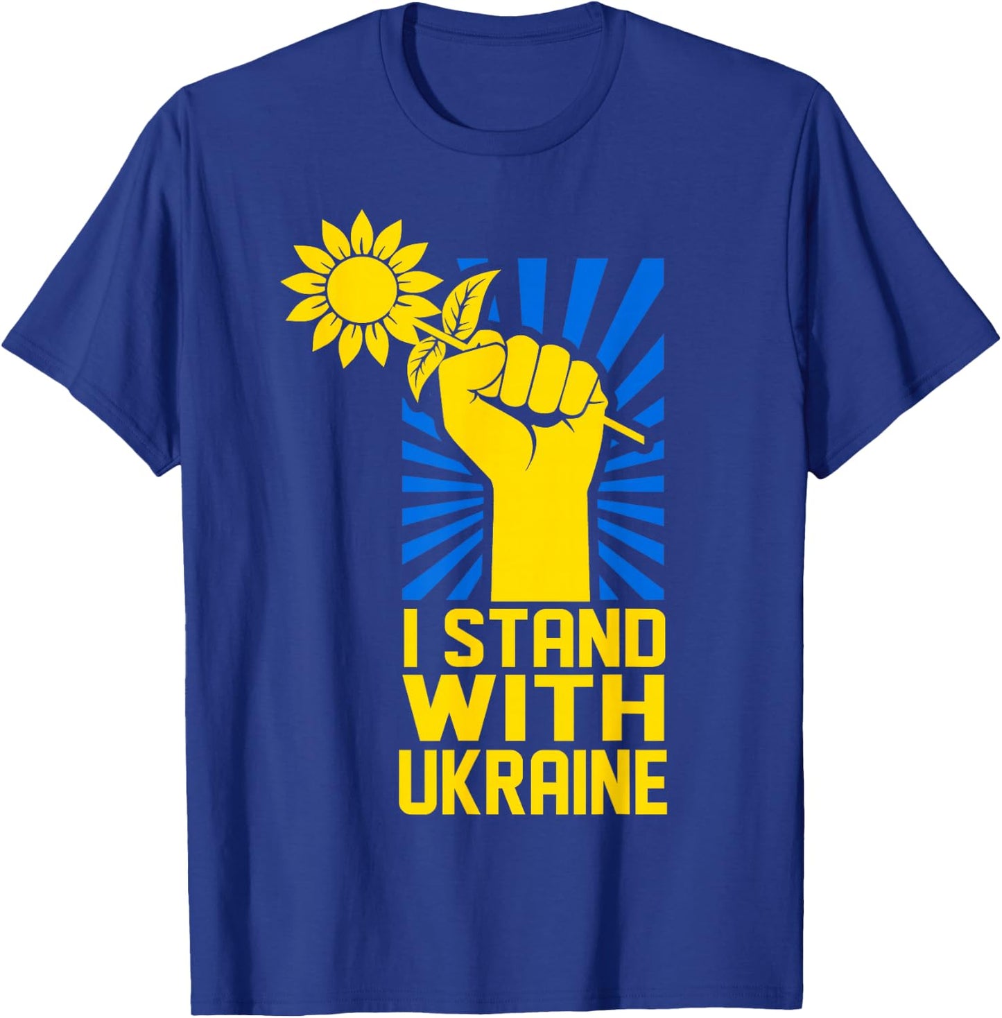 I Stand With Ukraine Sun-flower Support Ukraine Ukrainian T-Shirt - T-Shirt | Royal