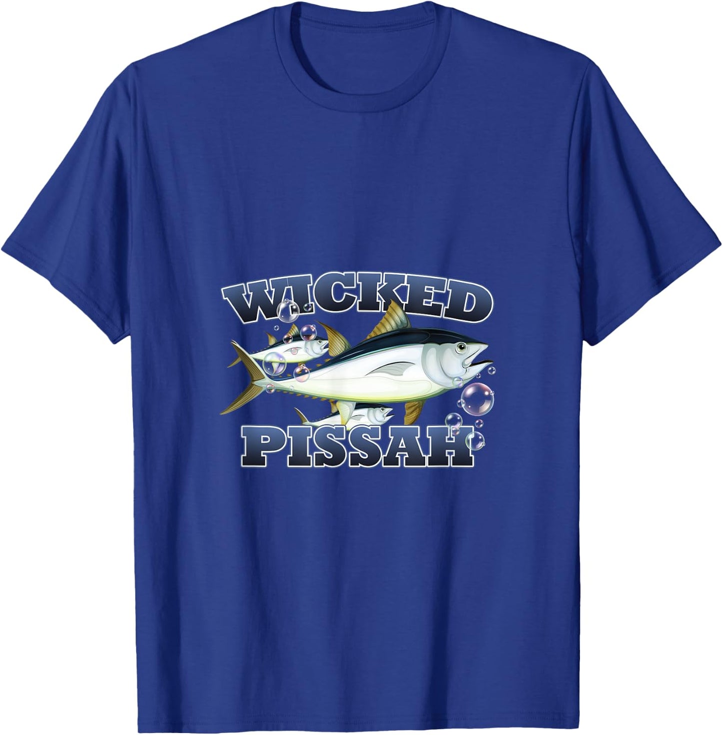 Wicked Pissah Bluefin Tuna Fish Illustration Fishing T-Shirt - T-Shirt | Royal
