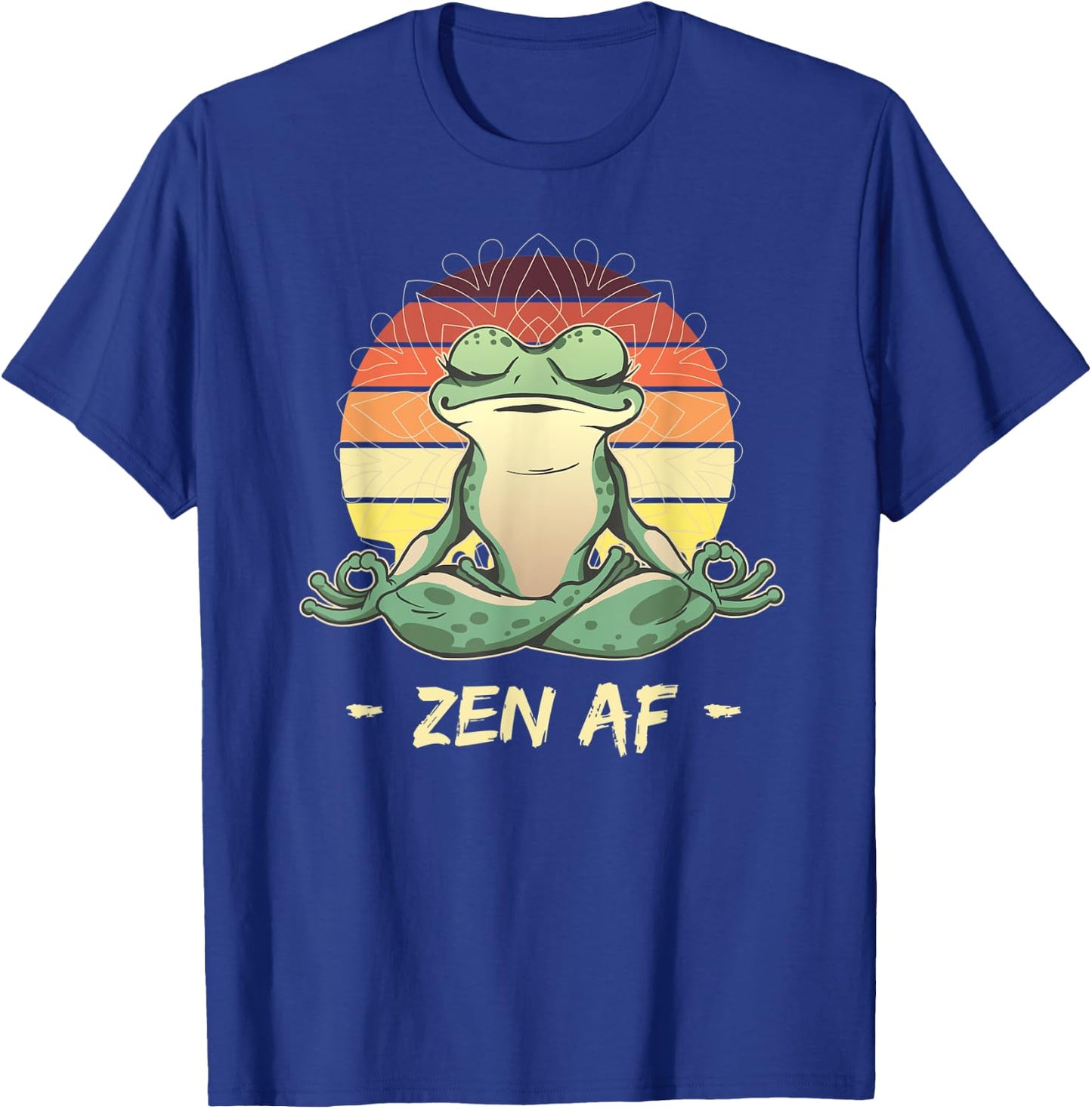Funny Frog Yoga Meditation Pilates Animal Lover Toad Zen AF T-Shirt - T-Shirt | Royal