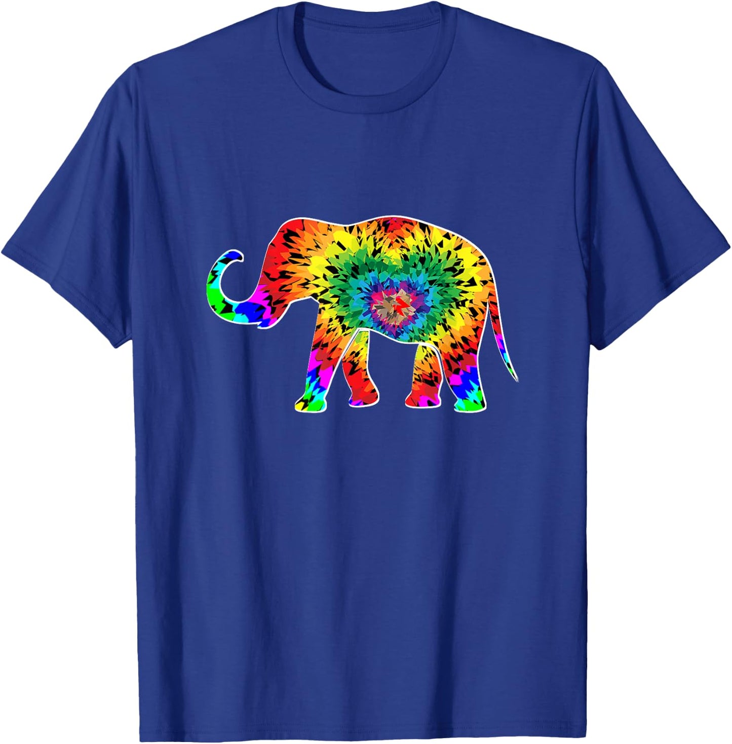 Tie Dye Elephant Hippie 70s Vintage Elephant Lover T-Shirt - T-Shirt | Royal