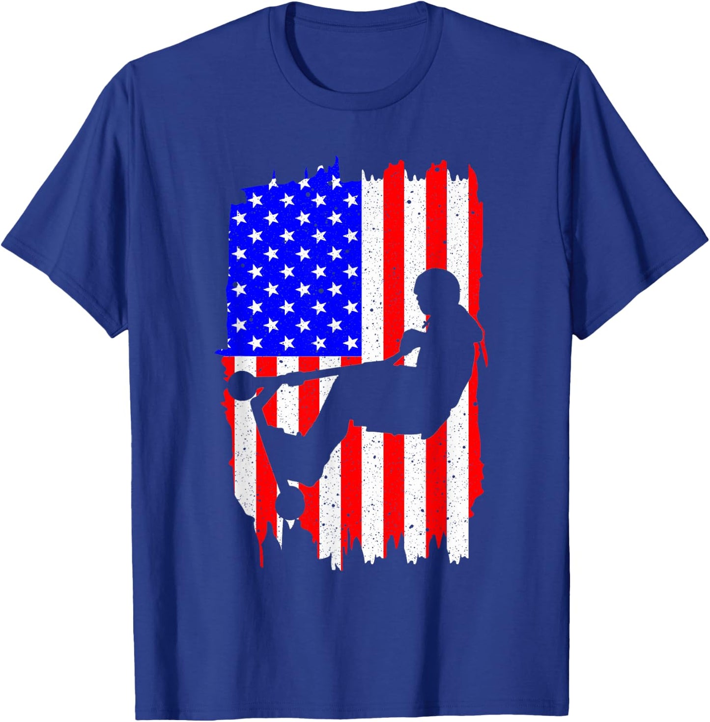 Funny American Flag Stunt Scooter Designs Men Women Riders T-Shirt - T-Shirt | Royal