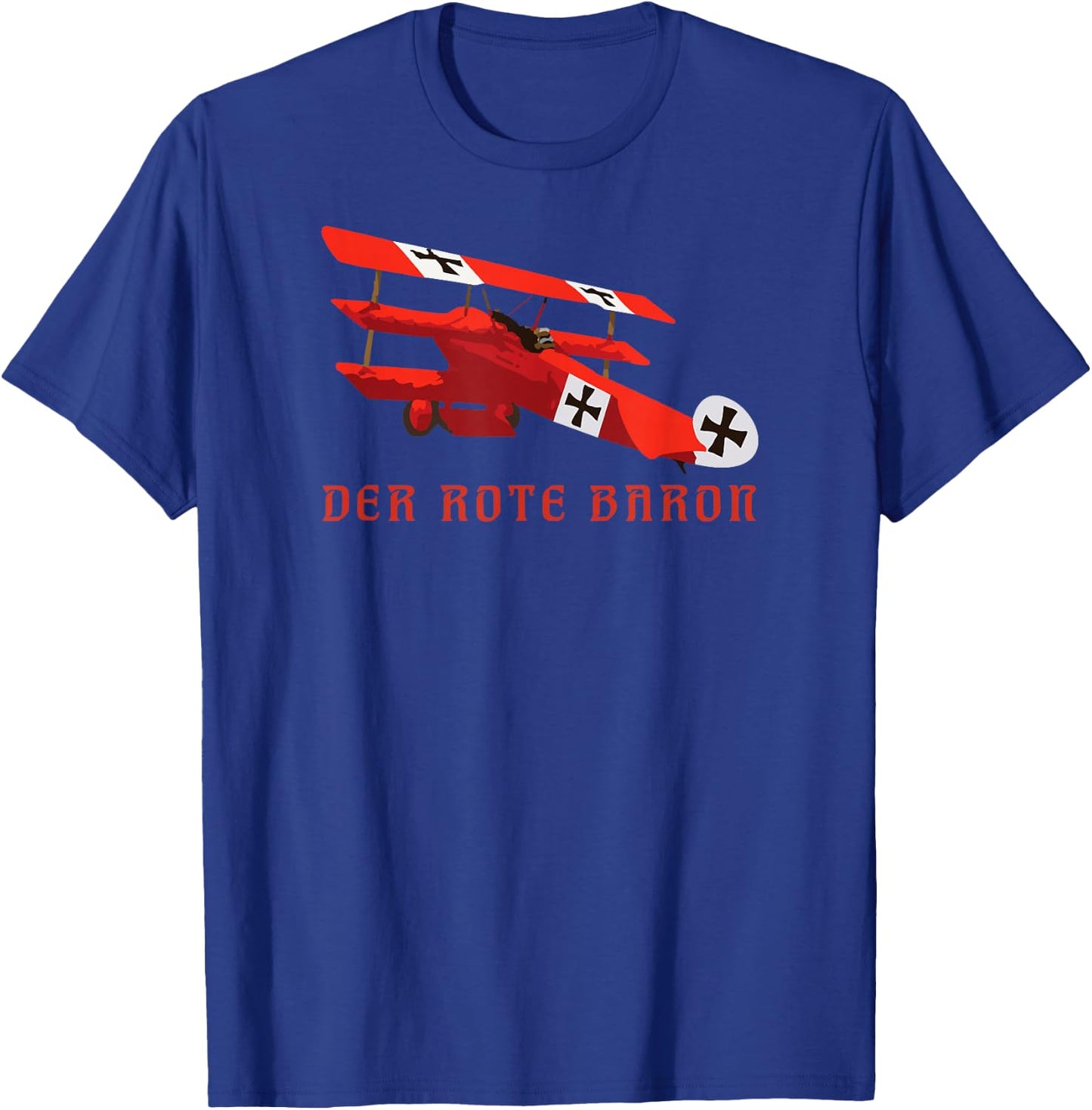 Red Rote Baron Fokker DR1 Triplane WWI Fighter Plane T-Shirt - T-Shirt | Royal