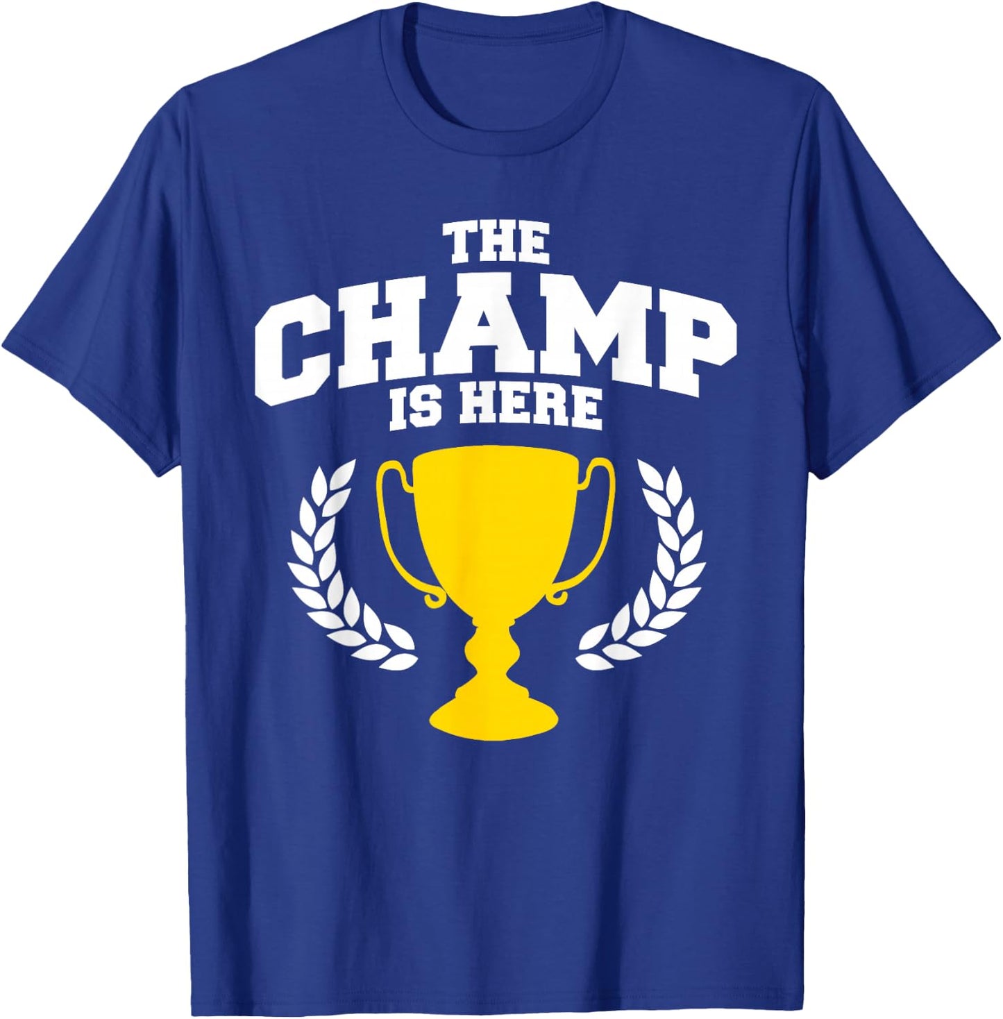 Miftees The Champ is Here Black Classic Fit Collarless Short Sleeve - Men's Small T-Shirt - T-Shirt | Royal