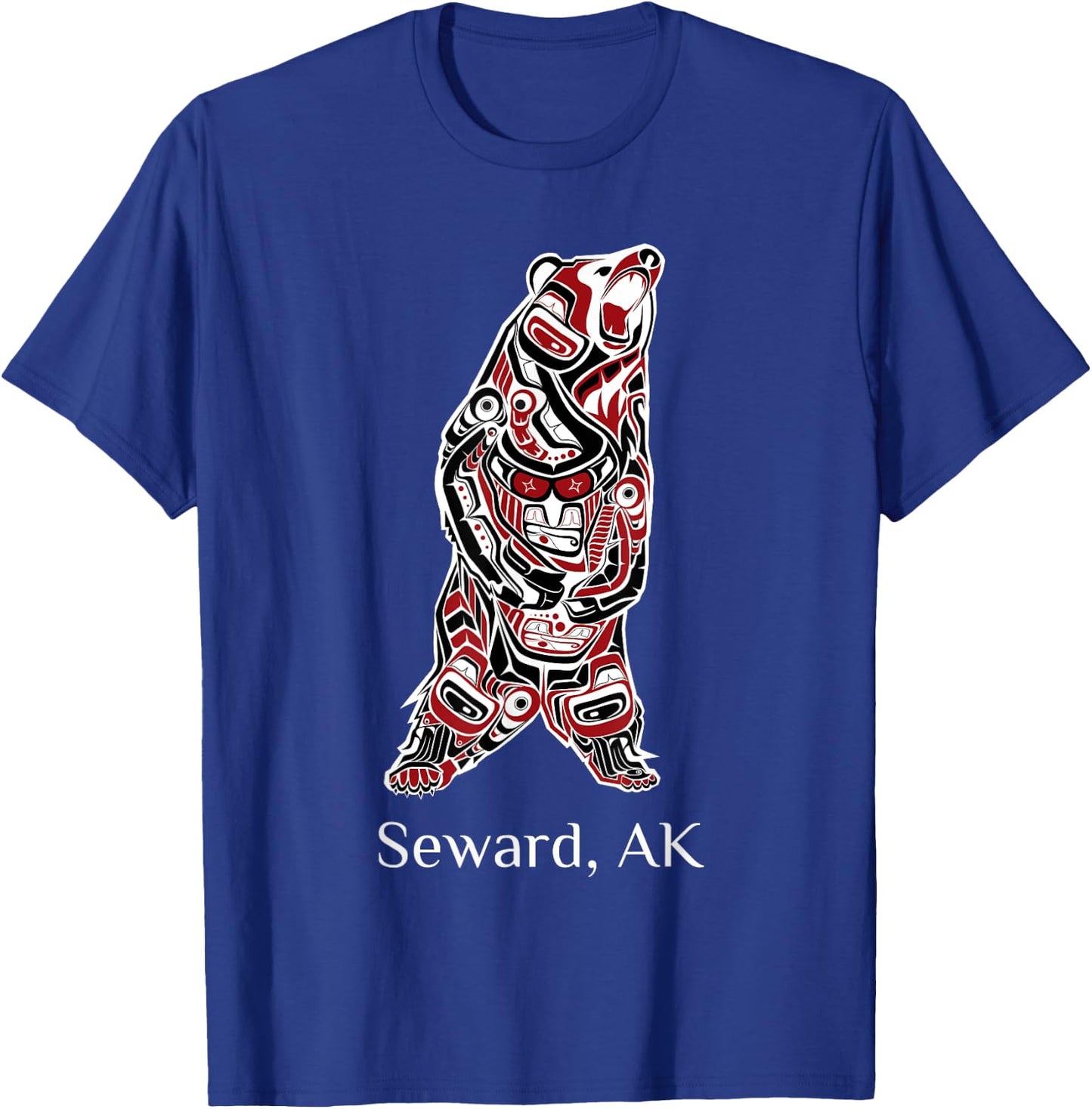 Seward Alaska Native American Indian Brown Grizzly Bear Gift T-Shirt - T-Shirt | Royal
