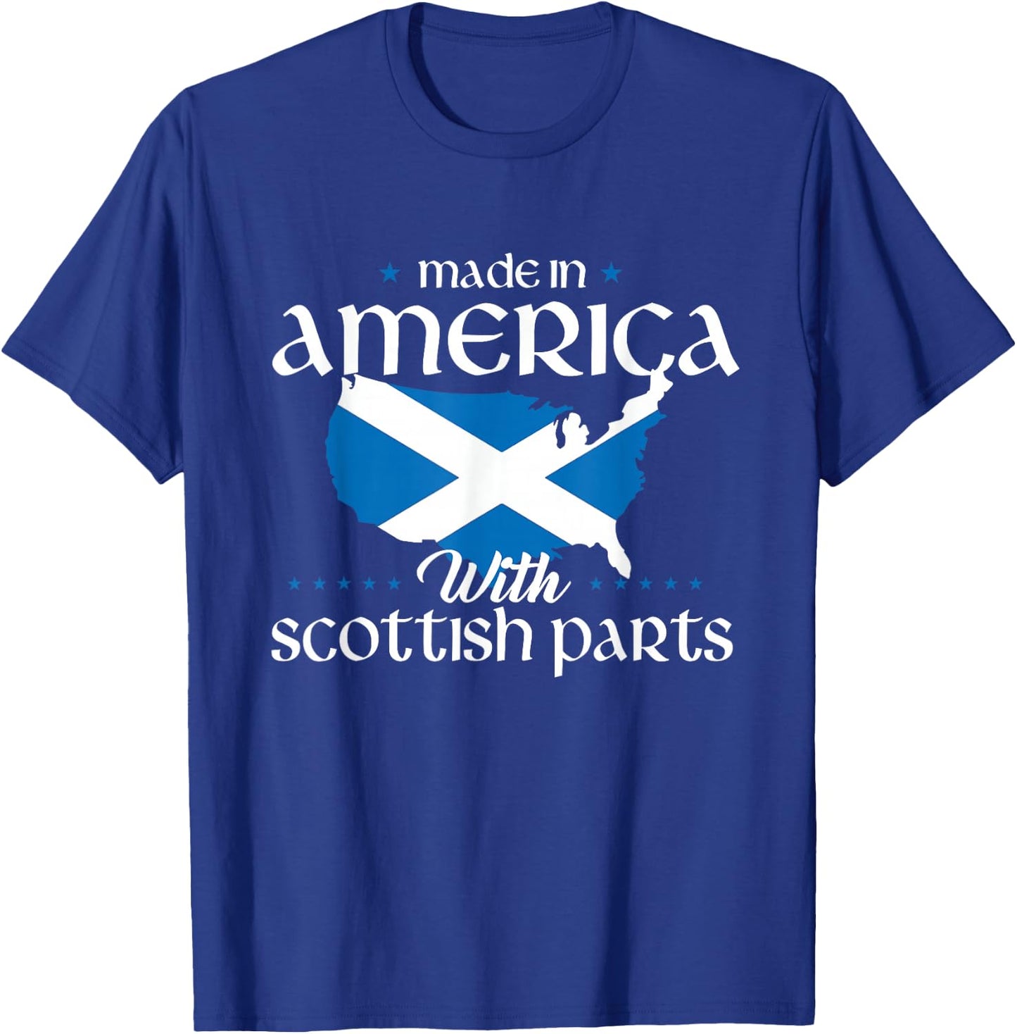 Made in America with Scottish Parts Scotland Pride Heritage T-Shirt - T-Shirt | Royal