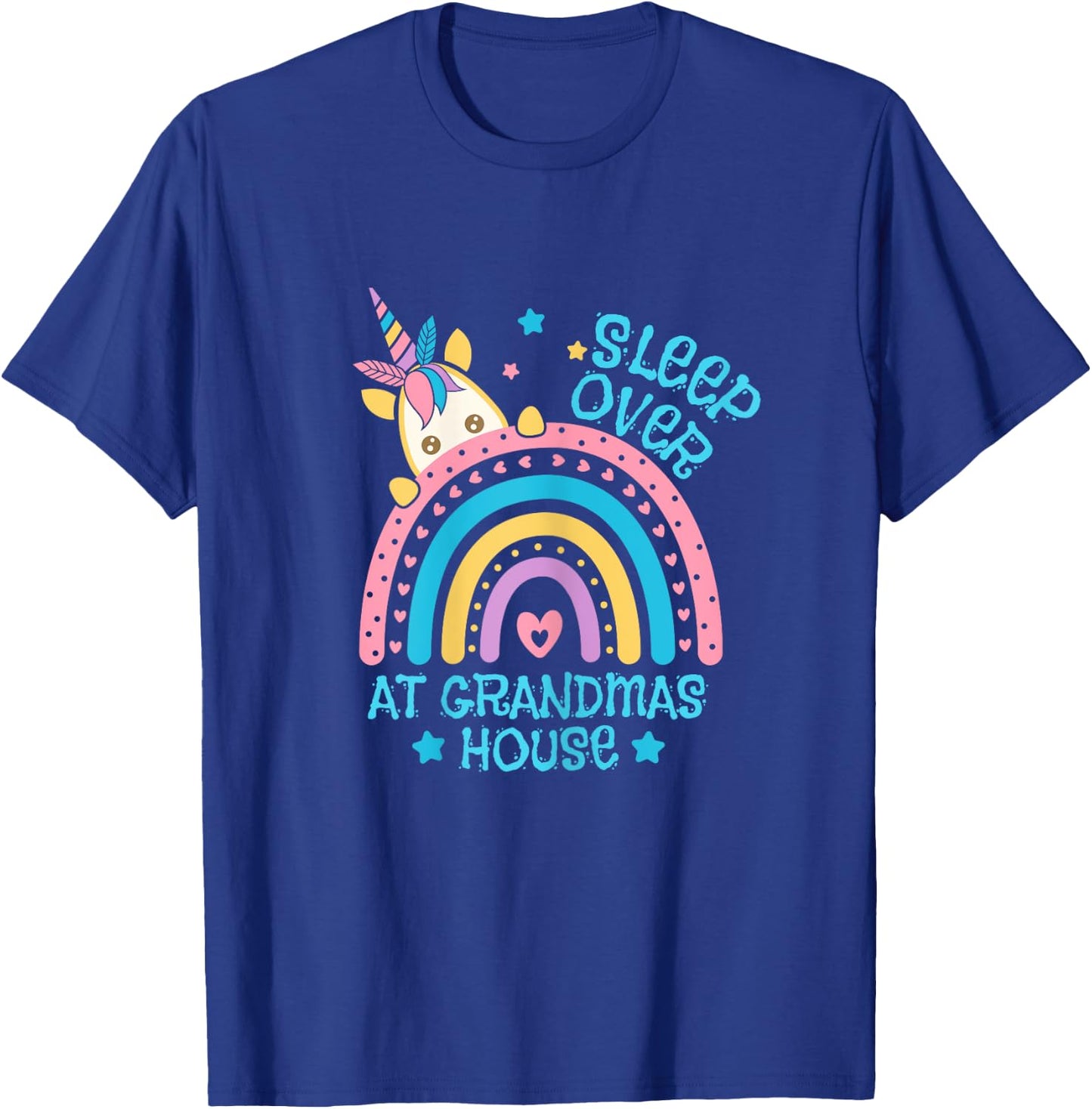 Unicorn Slumber Party Sleepover At Grandmas House T-Shirt - T-Shirt | Royal